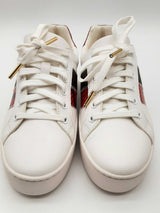 Michael Kors 49s1pofs2l Poppy Lace Up White Red Sneakers Size Us 5.5m Do0924wxde