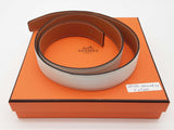 Hermes 32mm Gold Brown Blanc White Leather Belt Do0126rxzde