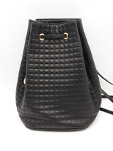 Celine Quilted Black Leather C Charm Backpack Eb0526wxzsa