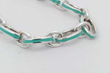Tiffany & Co. Blue Enamel Clasping Link 925 Bracelet 22.5g 7.5 Inch Eb0626lxzsa