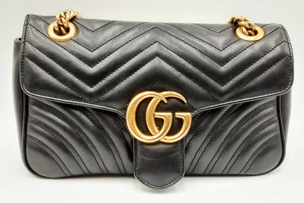 Gucci Gg Marmont Black Leather Shoulder Bag Eb0724rxzdu