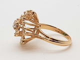 0.44 Cttw Diamonds 14k Yellow Gold 4.6g Hurricane Ring Size 6.75 Do0326lsxde