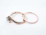 Two Hearts 0.38 Cttw Diamond & 10k Gold Bridal Set 3.6 Grams Size 7 Fw0326lsrdu