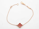 Van Cleef & Arpels 18k Yellow Gold 1.6g Alhambra Motif Bracelet Lh0925exzde