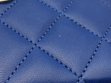 Chanel Quilted Blue Lambskin Top Handle Vanity Case Eb0425oxxzsa