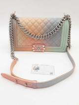 Chanel Quilted Pastel "Rainbow" Caviar Leather Boy Bag Eb0326wrxzde