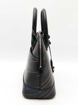 Balenciaga Small Ville Top Handle Bag In Logo Printed Black Leather Fw0925orxdu