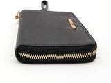 Michael Kors Crossgrain Zip Around Wallet Wristlet Black Aa0726lrsa