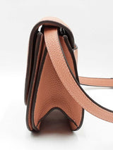 Tory Burch Britten Small Saddle Bag In Pink Pebbled Leather Fw0826lxzdu