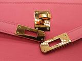 Hermes Kelly Pochette Rose Azalee Pink Swift Gold Hardware Clutch Do1025lwrxzxde