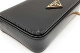 Prada Polished Black Leather Shoulder Bag Eb0726ixzdu