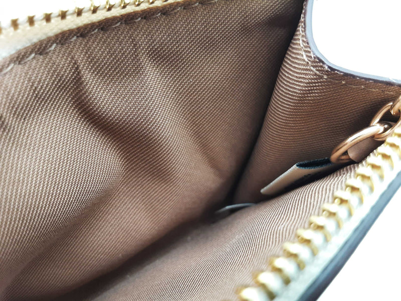Coach Mini Skinny Sand Beige Signature Coated Canvas Id Case Do0325orde