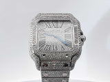 Cartier Santos 40mm Watch Diamonds Aftermarket Customized Sd1125crzxsa