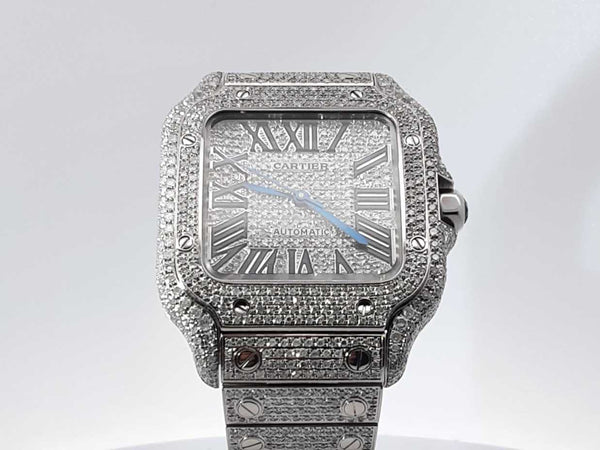 Cartier Santos 40mm Watch Diamonds Aftermarket Customized Sd1125crzxsa