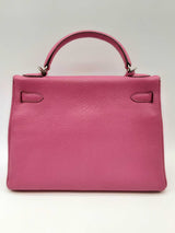 Hermes Kelly 32 Rose Pourpre Pink Chevre Mysore Palladium Shoulder Bag Do0323eizxde