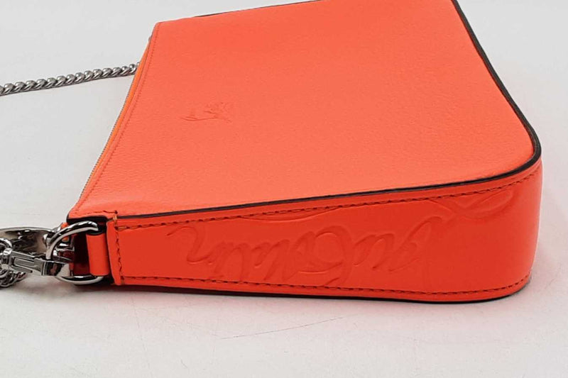 Christian Louboutin Neon Orange Leather Loubila Chain Shoulder Bag Eb1125oxzdu