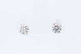 1.0cttw Diamond Stud Earrings In 14k White Gold 1.5 Grams Eb0126sxzdu
