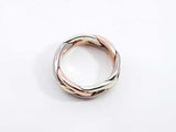 14k Tricolor Gold Braided Trinity Band Ring 7 Grams Size 4.75 Fw0226oexdu