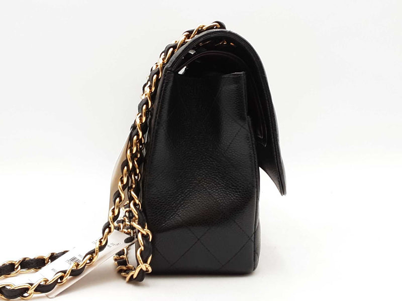 Chanel Classic Double Flap Caviar Jumbo Black Handbag Aa0725rrxz