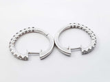 0.56 Cttw Diamond & 18k White Gold Latch-back Hoop Earrings 4.4 Gram Fw0925wzxdu