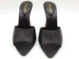 Yves Saint Laurent Ysl Black Leather Mule Heels Size Eu 39 Do0926crde