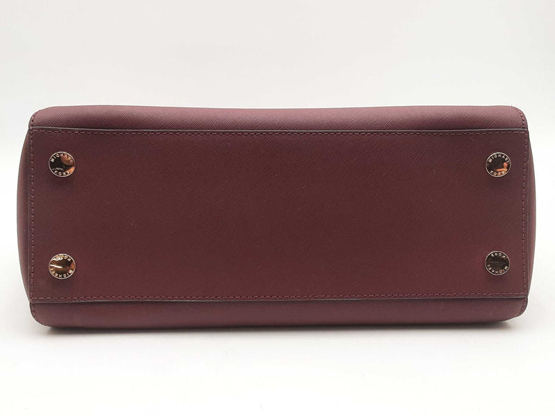 Michael Kors Ciara Large Saffiano Leather Burgundy Satchel Sd0425wzsa