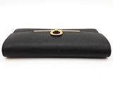 Salvatore Ferragamo Gancini Black Leather Continental Wallet Do0525oorde