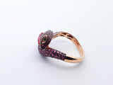 18k Rose Gold Ruby Pink Sapphire Python Ring Size 7 Lh0124lxzxde