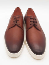 Santoni Brown Leather Derby Shoes Size 11 Eb1225lxzde
