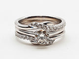 0.55 Cttw Natural Diamonds 14k White Gold 6.8g Ring Size 7 Do0726rixde