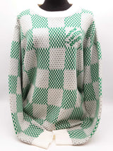 Louis Vuitton Green White Damier Sweatshirt Size L Do0425pxzde