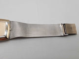 Omega 29 14k White Gold Diamond Dial Mesh Band Quartz Watch Do0725oxzxde