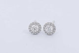 0.68cttw Diamond Stud Earrings In 14k White Gold 0.9 Grams Eb0226oxzdu