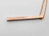 14 Karat Rose Gold Vertical Bar Drop Pendant Necklace 2.4g 18.5 Inch Fw0926lpxdu