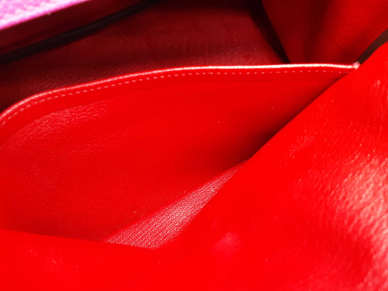 Hermes Birkin 25 Pink Chevre Mysore Red Interior Palladium Handbag Do0925lirxzde