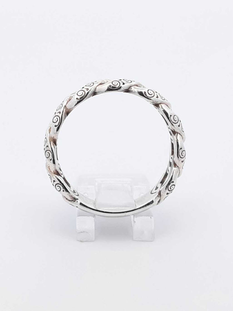 Konstantino Sterling Silver Carved Curb Link Ring 9.1 Grams Size 12 Fw0425pxdu