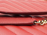 Yves Saint Laurent Envelope Flap Bag In Red Quilted Grained Leather Fw1225przdu