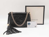 Gucci Small Soho Disco Bag In Black Vernice Naplack Fw0426prxdu