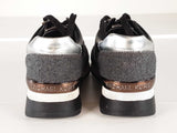 Michael Kors Allie Trainer Dark Charcoal Flannel Sneakers Size 5.5 Sd0126lrde