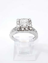 1.79 Cttw Diamond & 14k White Gold Halo Bridal Set 6.5 Grams Size 5 Fw0726erzdu
