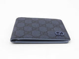 Gucci Bifold Wallet In Gg Supreme Coated Canvas & Dusty Blue Leather Fw0426ozxdu