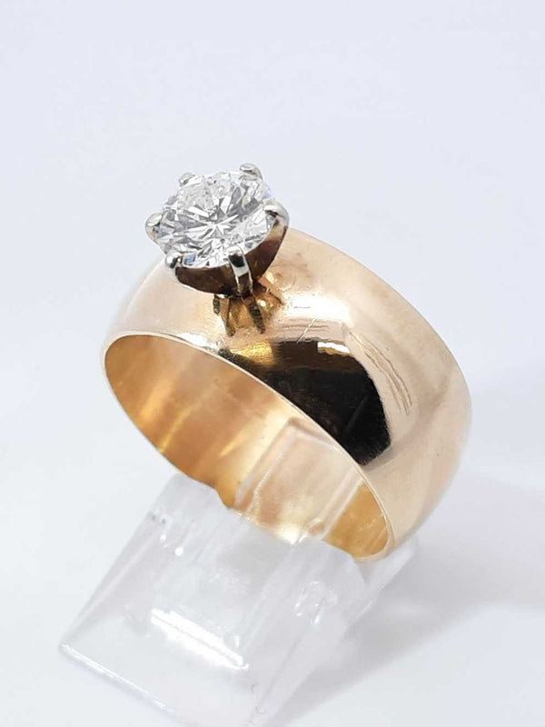 1.2 Ctw Diamond & 14k Yellow Gold Solitaire Ring 11.2 Gram Sz 11.5 Fw1024lsxzdu