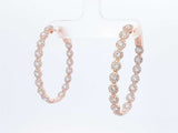 4.42 Cttw Diamond & Rose Gold Inside Out Hoop Earrings 8.7 Grams Fw0826orxzd7