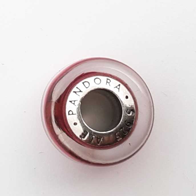 Pandora .925 Silver 2.1g Pink Murano Glass Charm Lh1025lxde