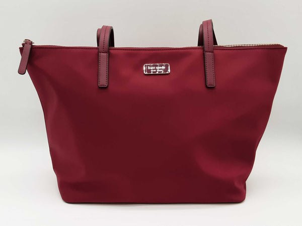 Kate Spade New York Hayden Purple Maroon Nylon Zip Tote Do0325rde