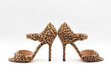 Manolo Blahnik Peep Toe Pumps In Leopard Print Suede Size Eu 35 Us 5 Fw0725rxdu