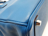 Hermes Birkin 25 Mykonos Blue Epsom Palladium Handbag Do0925lsxzxde
