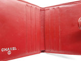 Chanel Camilla Embossed Red Leather Bifold Card Holder Wallet Do0626oorde