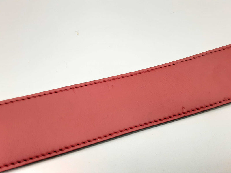 Gucci 546389 Rosso Red Leather Interlocking Gg Buckle Belt Size 34 Do0624oxzde