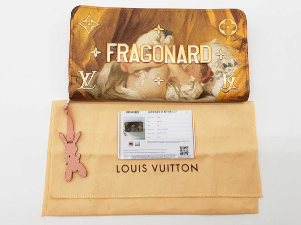 Louis Vuitton Jeff Koons Fragonard "Girl With Dog" Pink Zippy Wallet Do0325cxzde